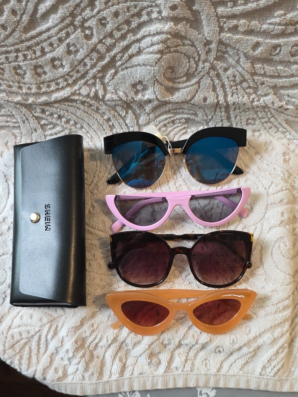 Assorted Women's Cat-Eye Sunglasses Pack - Pink, Black, Brown, Orange